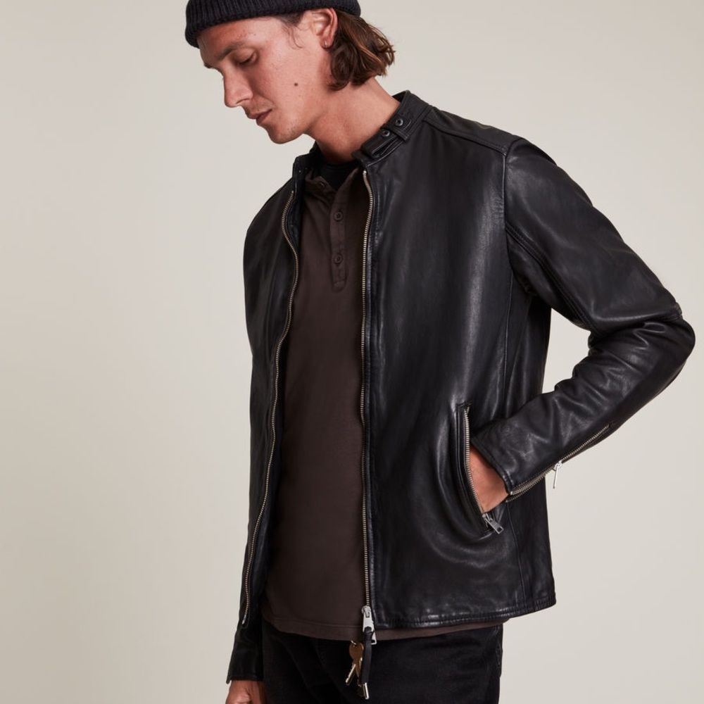 allsaints cora leather jacket